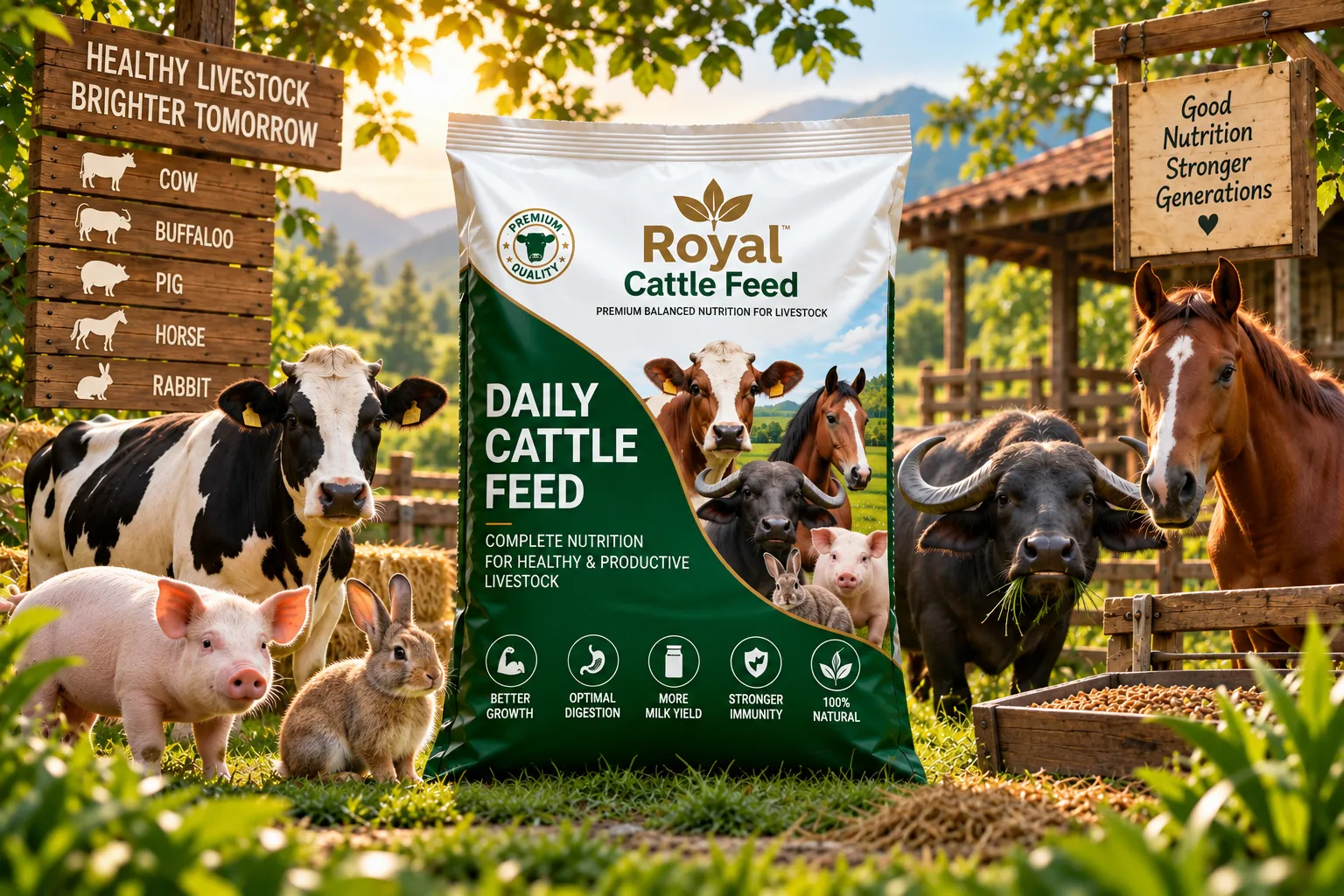 Cattle & Animals - Cow, Pig, Horse, Buffalo & Rabbit